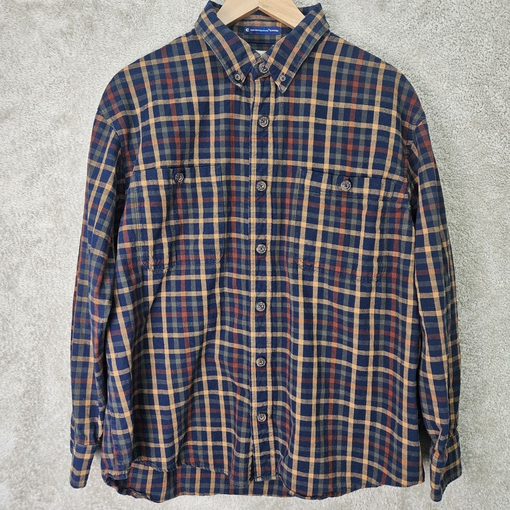 Duluth Trading Shirt Mens 2XL MagnaReady Relaxed Fit Plaid Long Sleeve Button Up